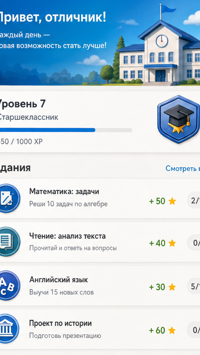 School Pro — главный экран приложения